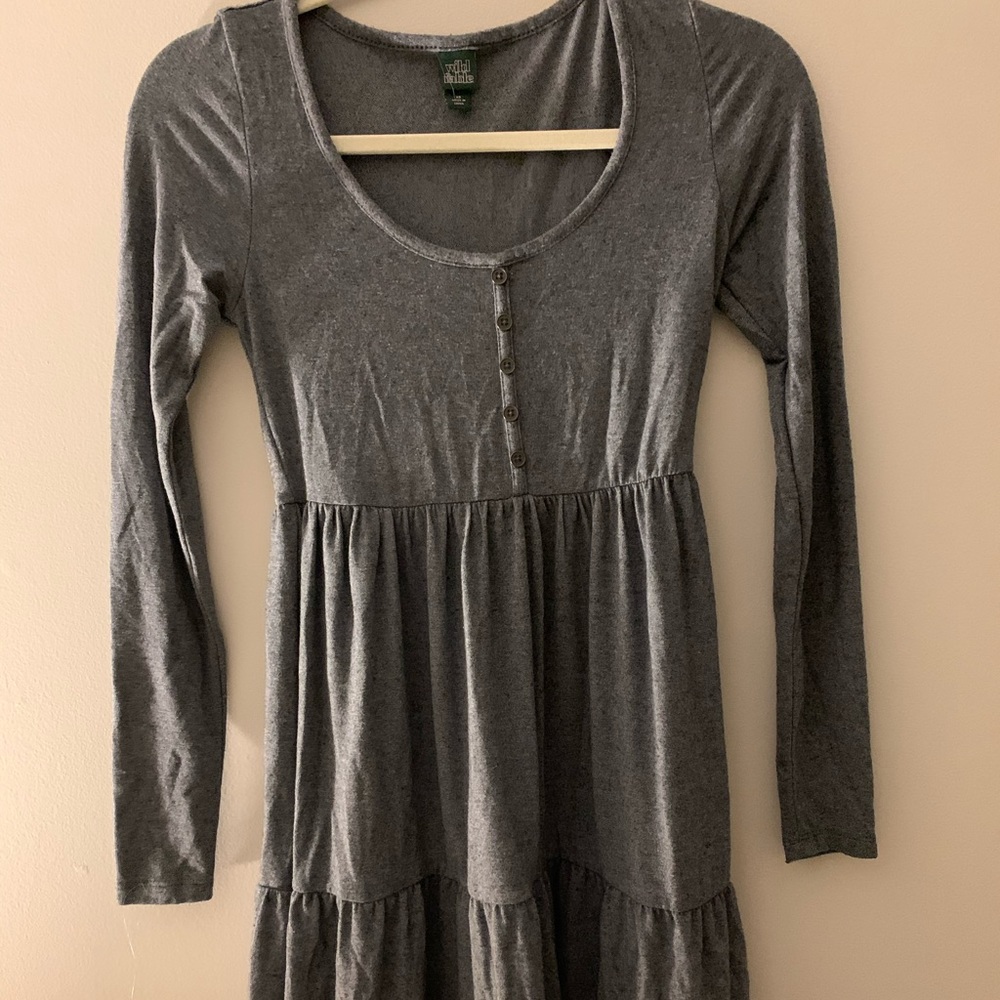Grey Button down babydoll dress